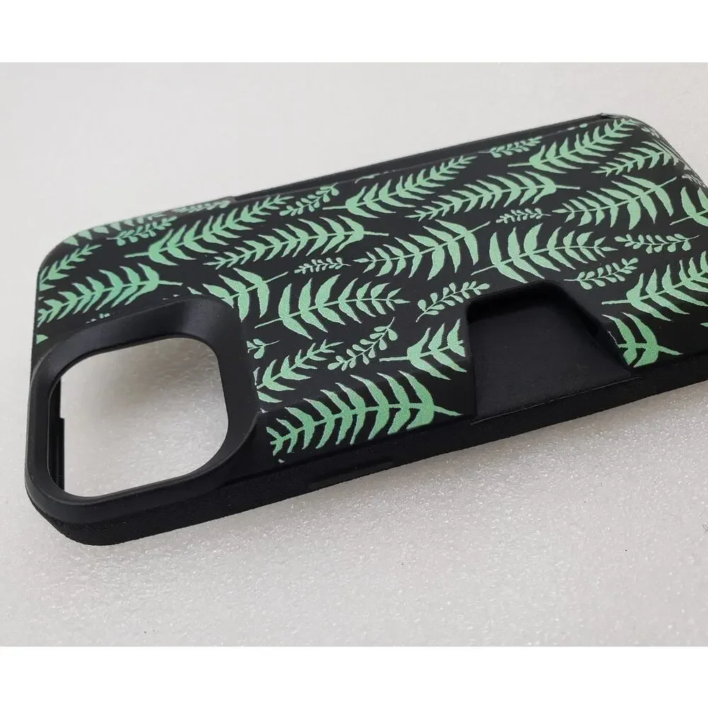 Smartish iPhone 14 Wallet Case Wallet Slayer Vol 1 - Black Fern Leaf Cover